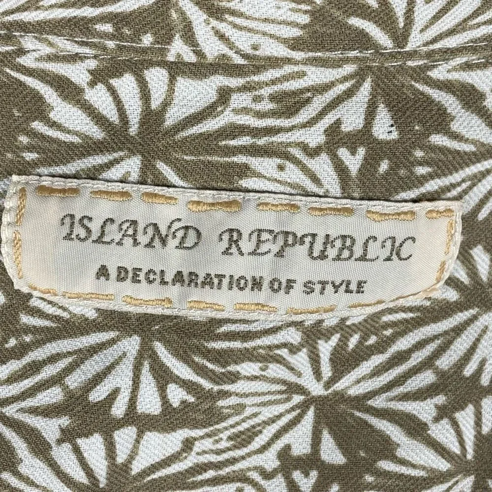 Island Republic 100% Silk Beachy Short Sleeve Button Down Shirt - Men’s XL - Picture 5 of 7